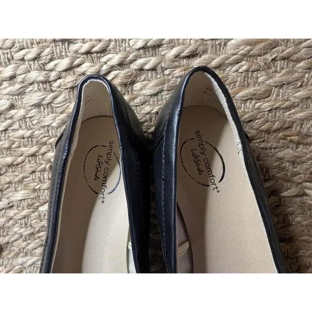 New! Life Stride Soft System Shoes Womens 9 W Black Loafers Slip On Career